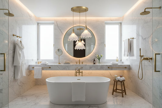 Luminaire suspension en verre transparent 