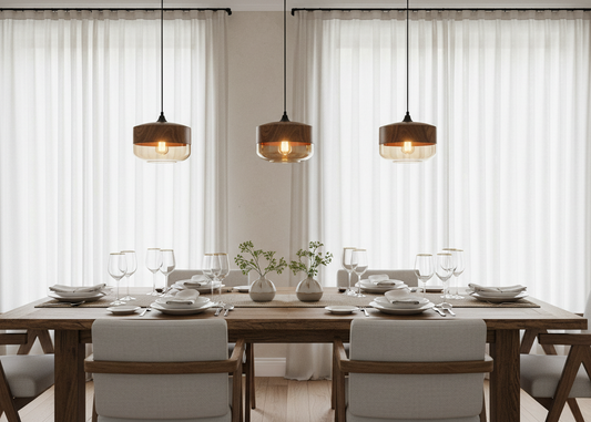 Luminaire suspension bois