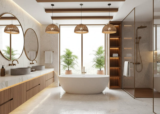 Suspension rotin tressé