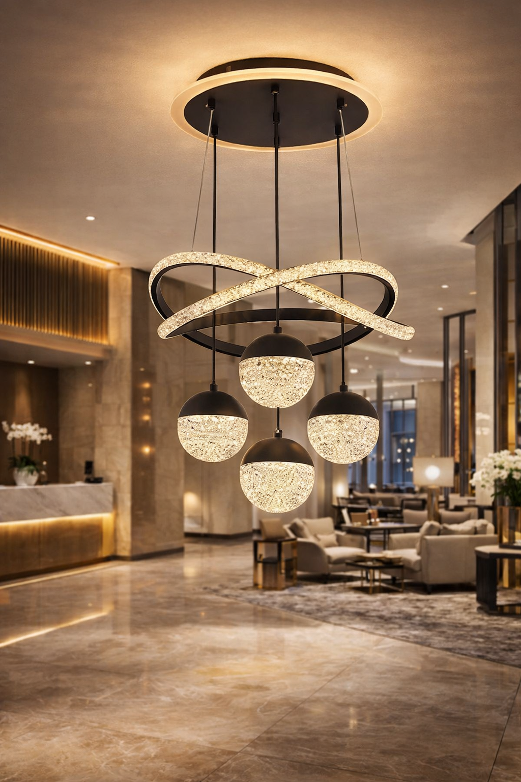Suspension 4 lampes