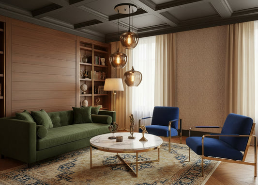 Suspension Trio Verre Fumé Luxe – Luminaire Design Moderne pour Salon & Salle à Manger