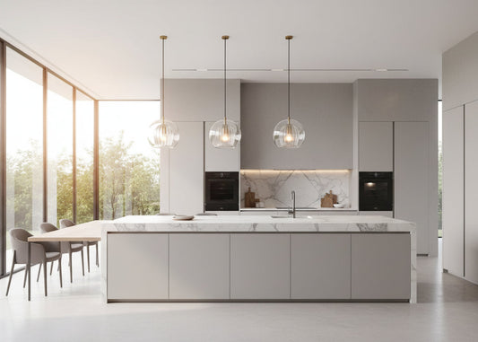 Suspension Verre Transparent Design | Luminaire Moderne pour Cuisine, Îlot & Salle à Manger
