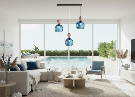 Suspension bleu pastel