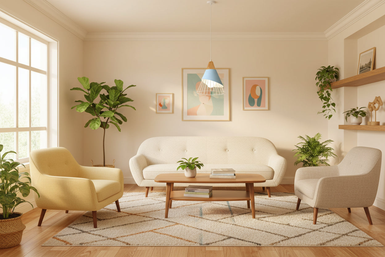 Suspension bois salon