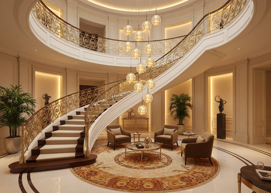 Suspension escalier hotel