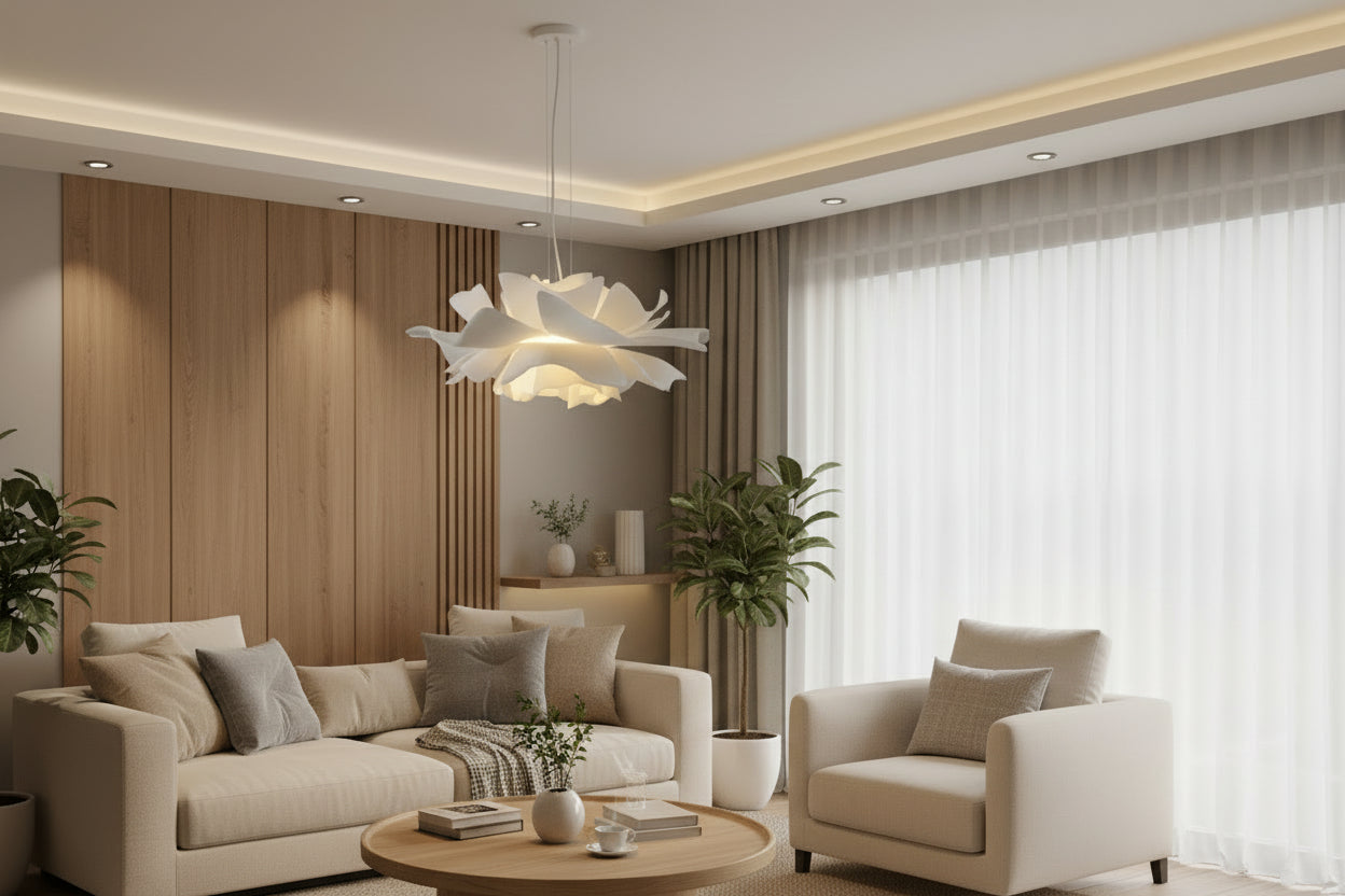 Suspension fleur plastique
