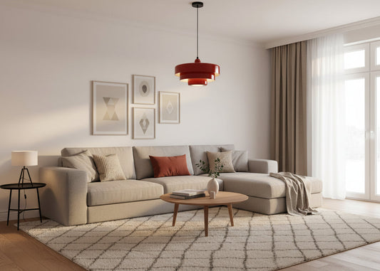 Suspension rouge salon