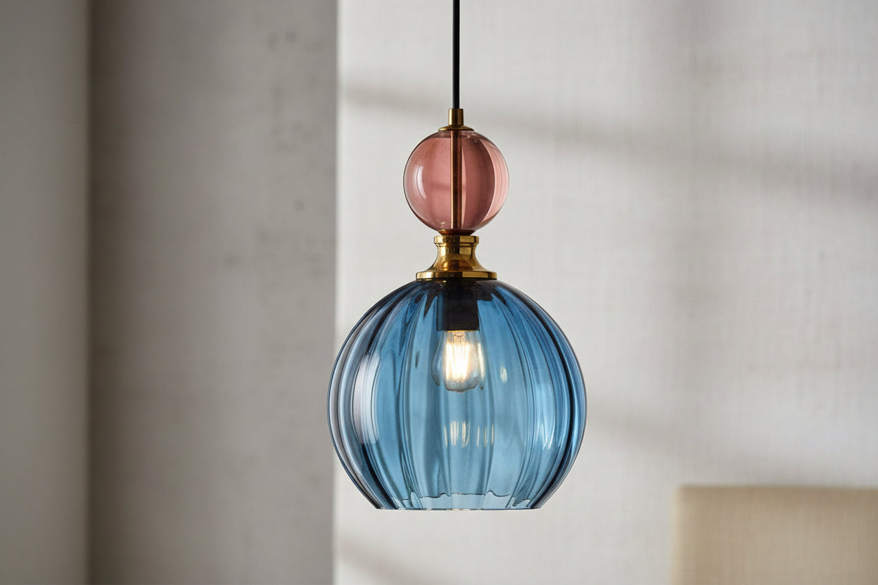 Suspension bleu pastel