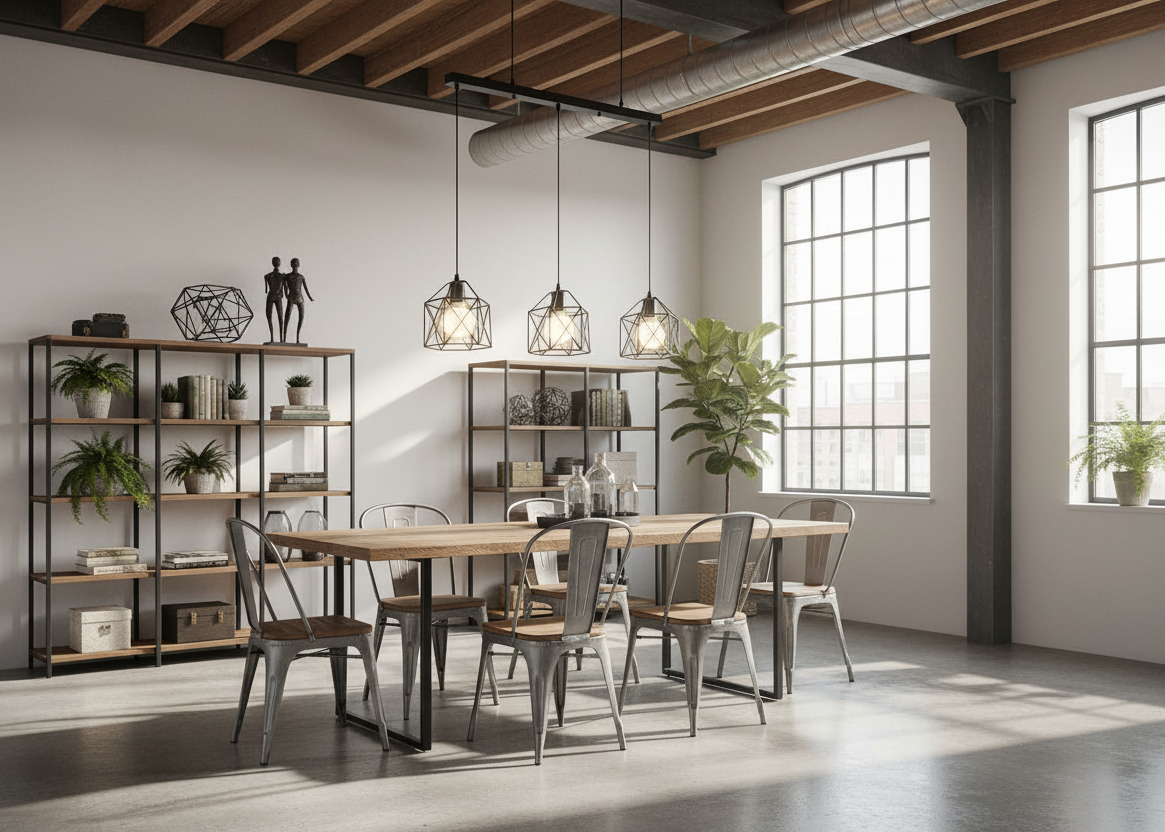 Suspension industrielle esprit loft