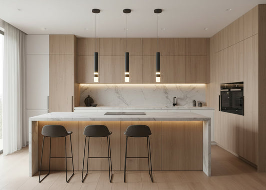 Suspension noir doré