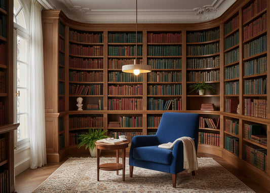 Suspension travertin bibliotheque