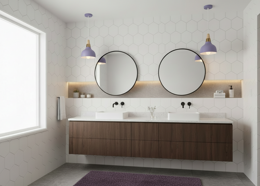 Suspension luminaire mauve 